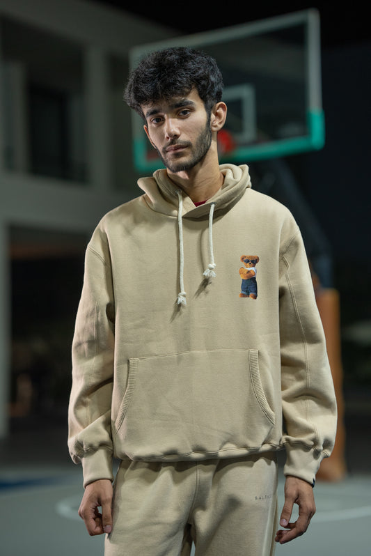 Balance Bear Hoodie-Beige