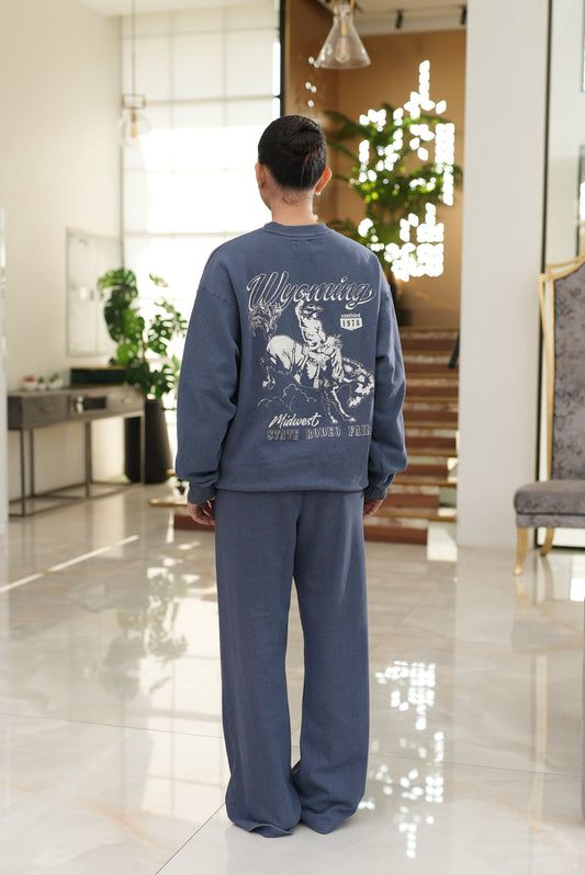 Wyoming Sweatshirt-Washed Blue colour
