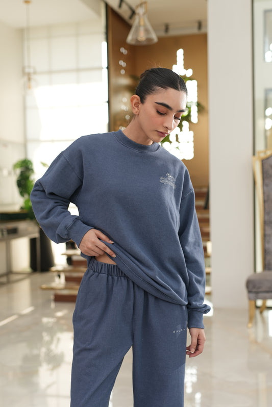 Wyoming Sweatshirt-Washed Blue colour